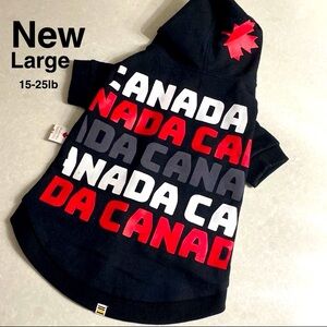 New CANADA maple leaf Hudson Bay dog hoodie Size L black ⭐️⭐️⭐️⭐️